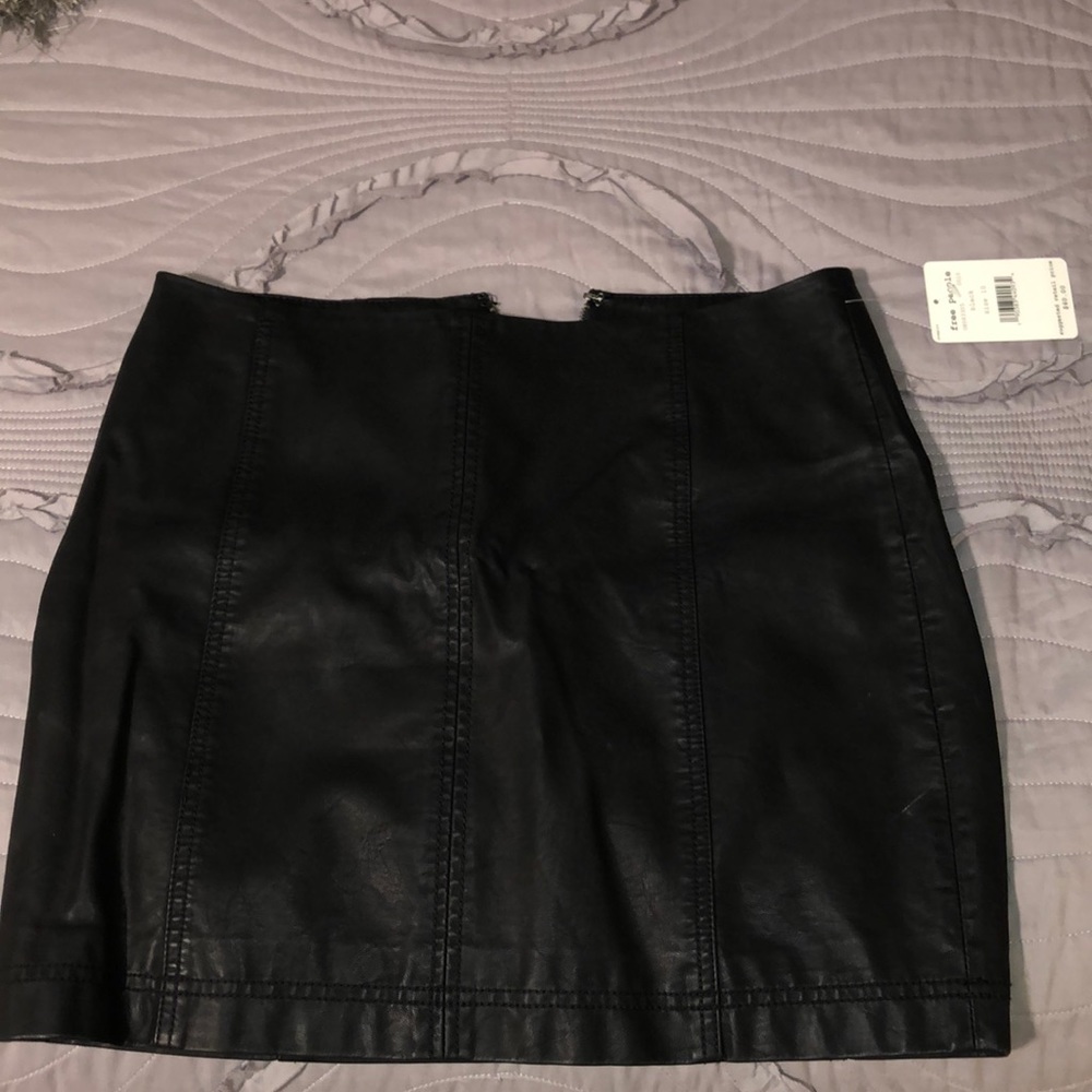 Free people black leather skirt